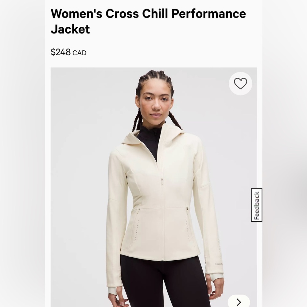 Lululemon Women's Cross Chill Performance  Jacket